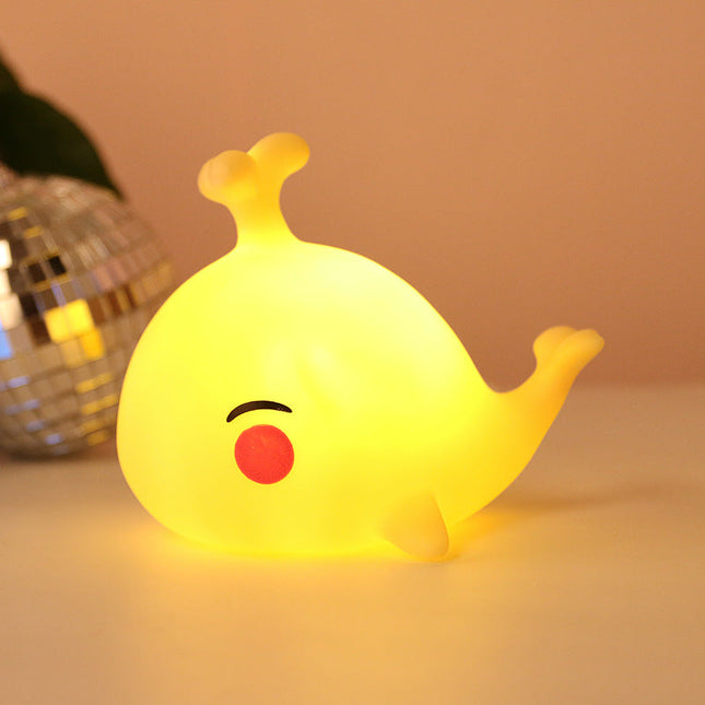 Zacht siliconen walvis nachtlampje kleurrijk