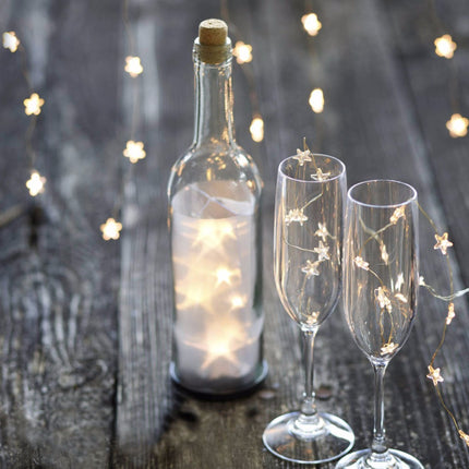 LED lichtsnoer met sterretjes op batterijen