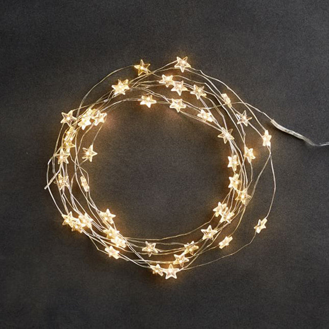 LED lichtsnoer met sterretjes op batterijen