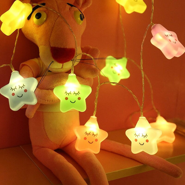 Multikleur LED lichtsnoer met sterretjes