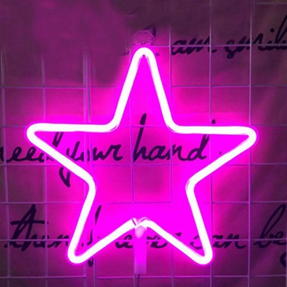 Gele LED neon lamp stervorm