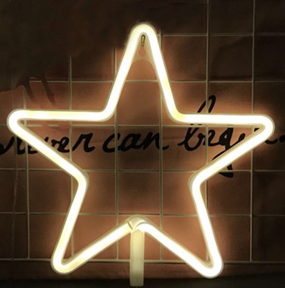 Gele LED neon lamp stervorm