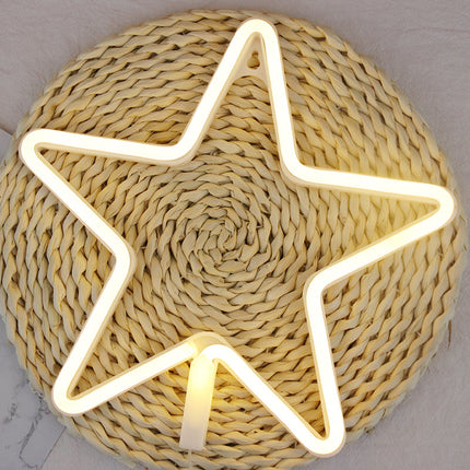Gele LED neon lamp stervorm