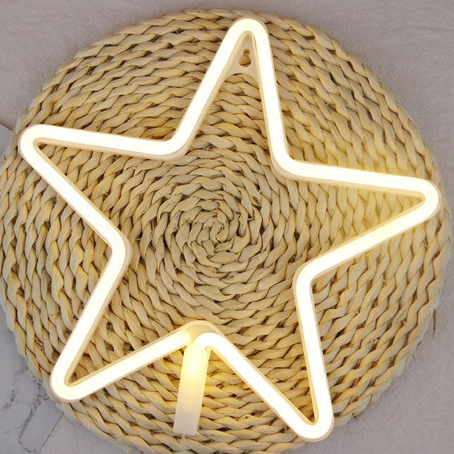Gele LED neon lamp stervorm