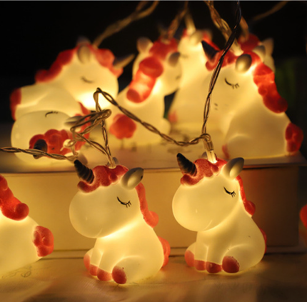 Lichtslinger met lichtgevende eenhoorns