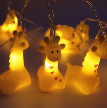 LED lichtslinger met schattige giraffen