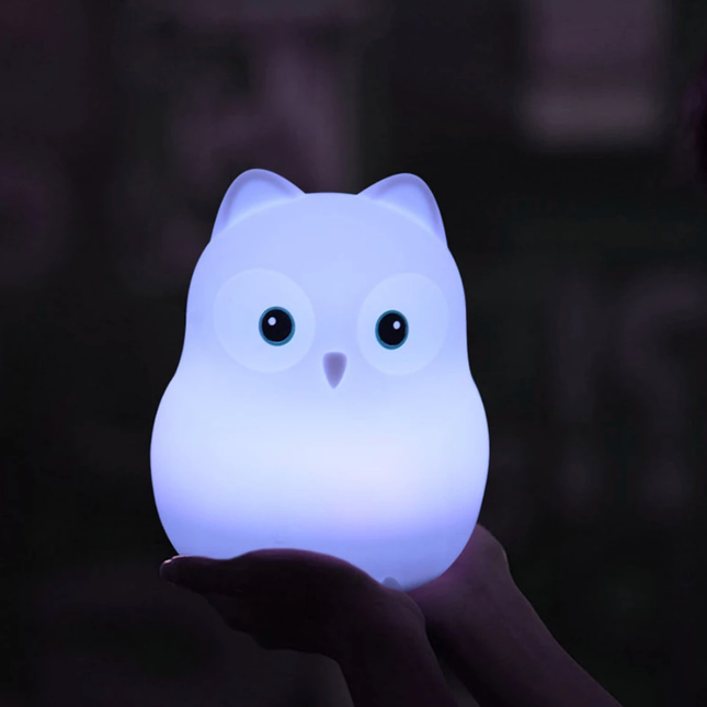 Zacht siliconen uil nachtlamp met afstandsbediening