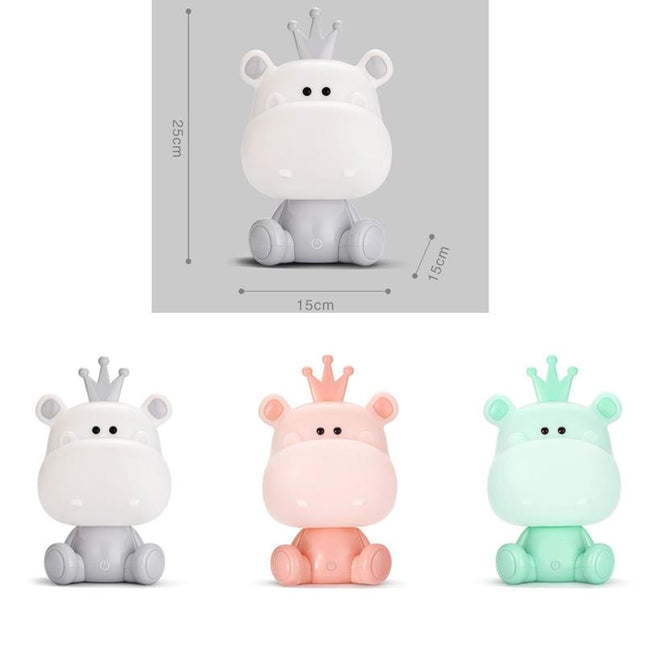 Schattig nijlpaard nachtlampje met touch