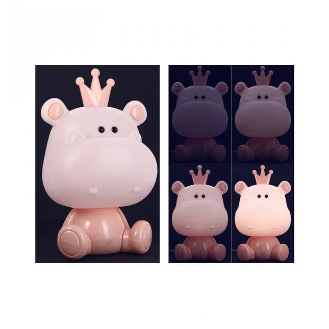 Schattig nijlpaard nachtlampje met touch