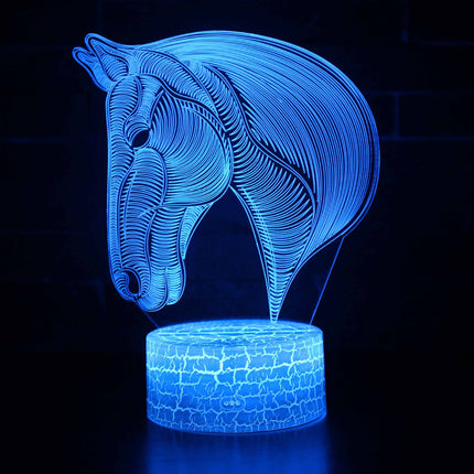 LED nachtlampje paardenhoofd met 3D effect