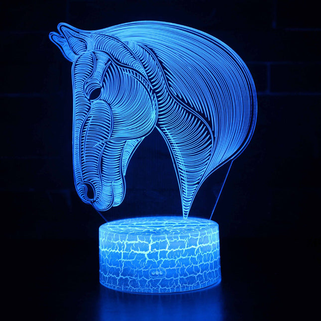 LED nachtlampje paardenhoofd met 3D effect