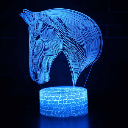 LED nachtlampje paardenhoofd met 3D effect