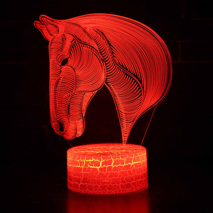 LED nachtlampje paardenhoofd met 3D effect