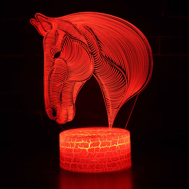 LED nachtlampje paardenhoofd met 3D effect