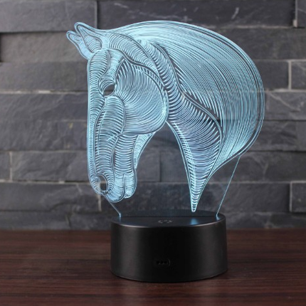 LED nachtlampje paardenhoofd met 3D effect