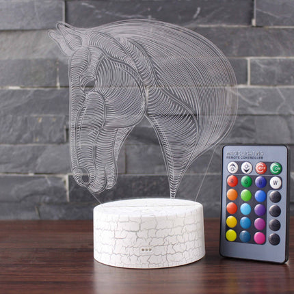 LED nachtlampje paardenhoofd met 3D effect