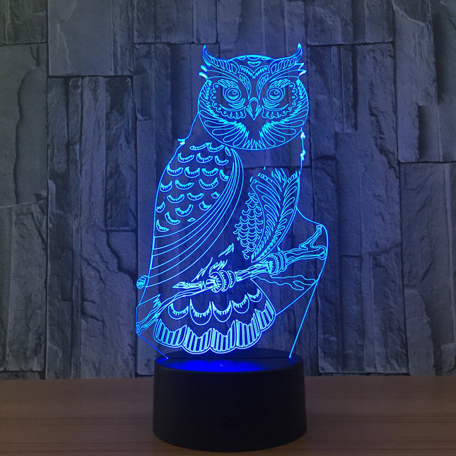 3D illusie uil LED nachtlamp