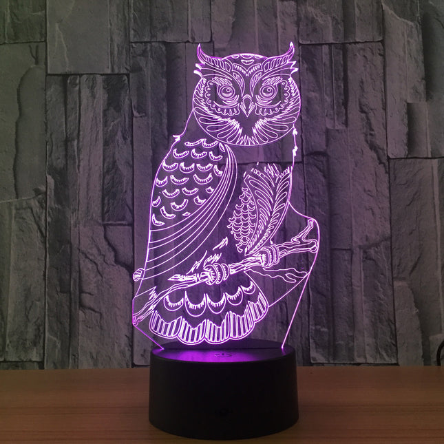 3D illusie uil LED nachtlamp