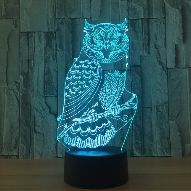 3D illusie uil LED nachtlamp