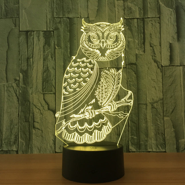 3D illusie uil LED nachtlamp