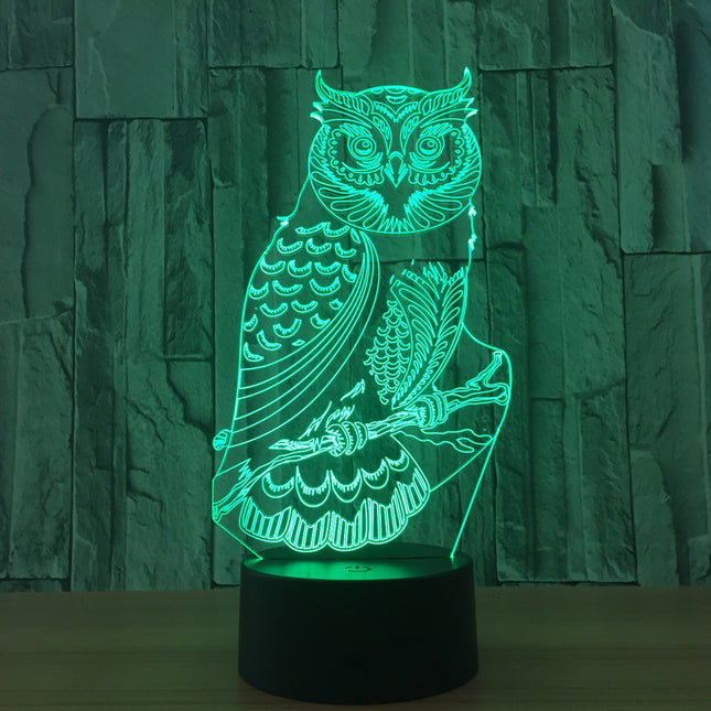 3D illusie uil LED nachtlamp