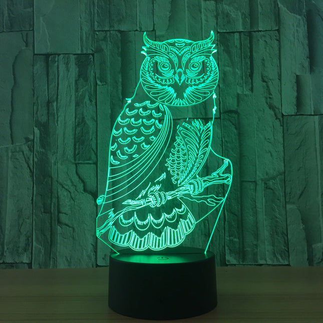 3D illusie uil LED nachtlamp