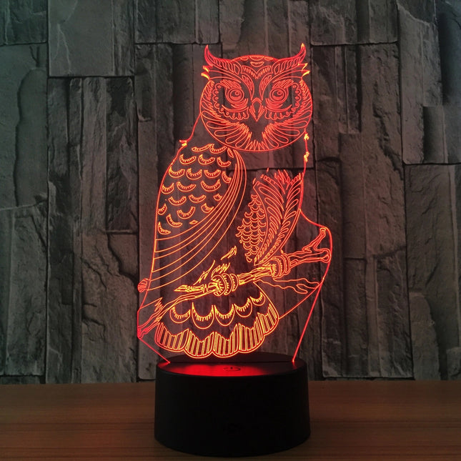 3D illusie uil LED nachtlamp