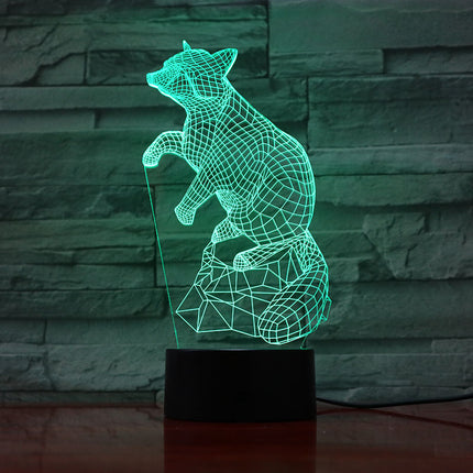 3D illusie nachtlamp vos voor kinderen