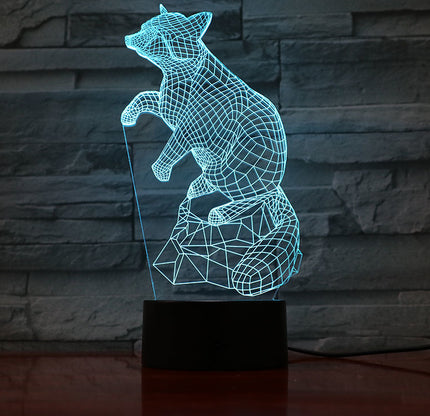 3D illusie nachtlamp vos voor kinderen