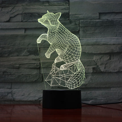 3D illusie nachtlamp vos voor kinderen