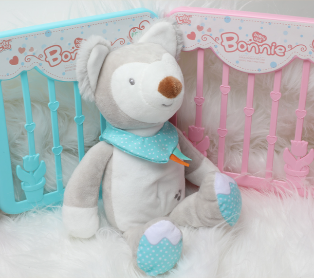 Pluche nachtlampje wolf voor baby's
