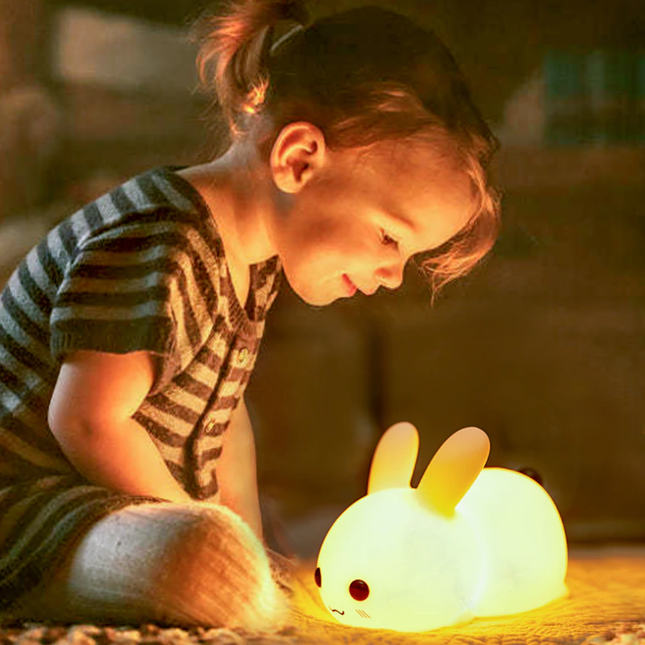 Siliconen konijn nachtlampje met touch bediening
