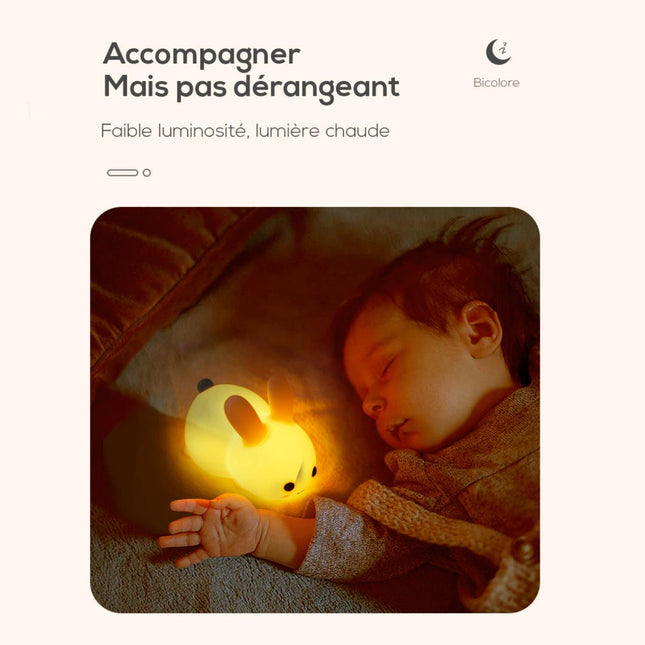 Siliconen konijn nachtlampje met touch bediening