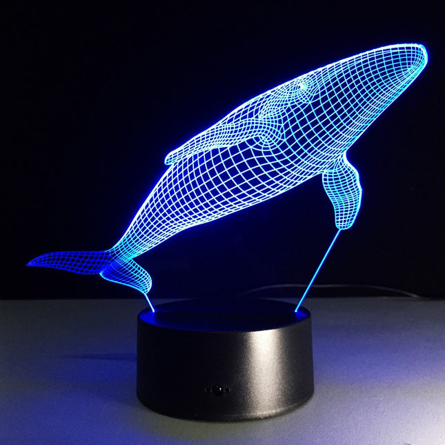 3D LED illusie nachtlampje walvis