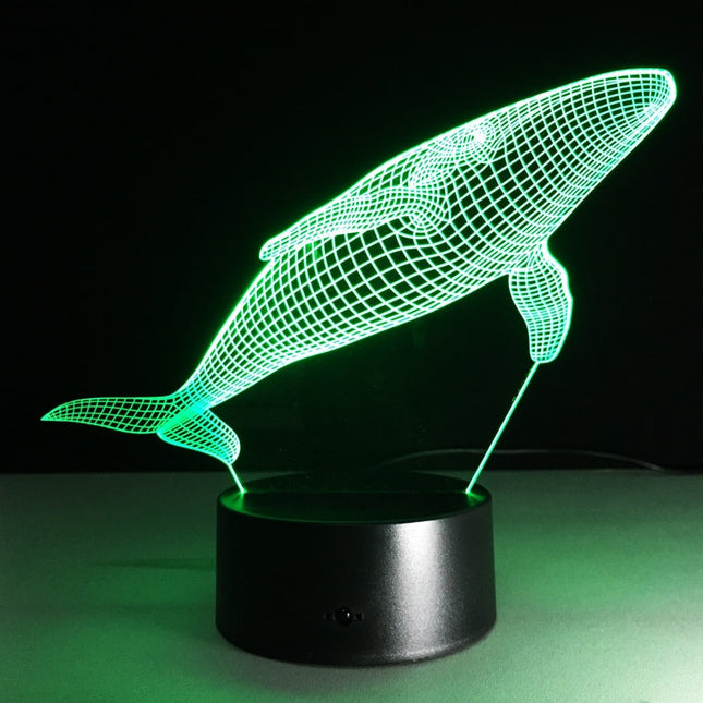 3D LED illusie nachtlampje walvis