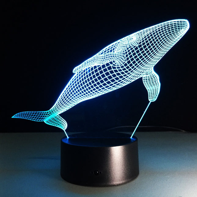 3D LED illusie nachtlampje walvis