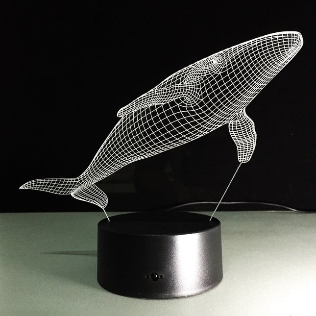 3D LED illusie nachtlampje walvis