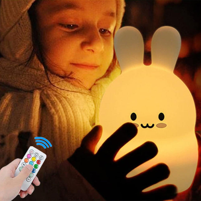 LED konijn nachtlampje met afstandsbediening