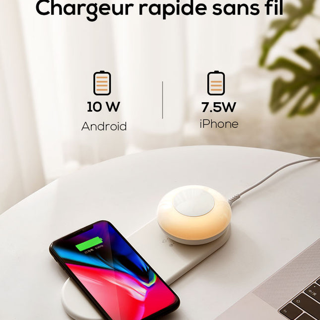 Nachtlampje met draadloze telefoonoplader