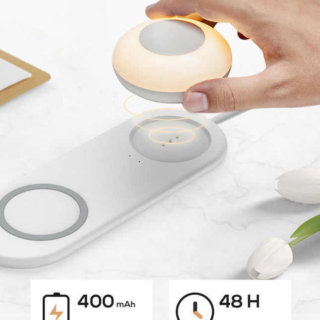 Nachtlampje met draadloze telefoonoplader