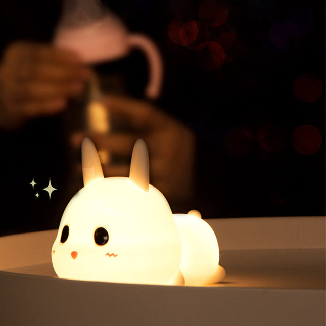 Siliconen LED nachtlampje liggend konijn