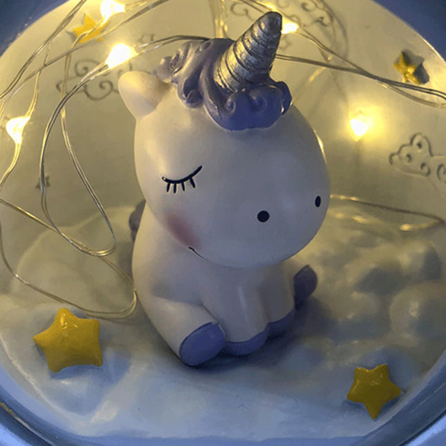 Pastelkleurig eenhoorn nachtlampje met handvat