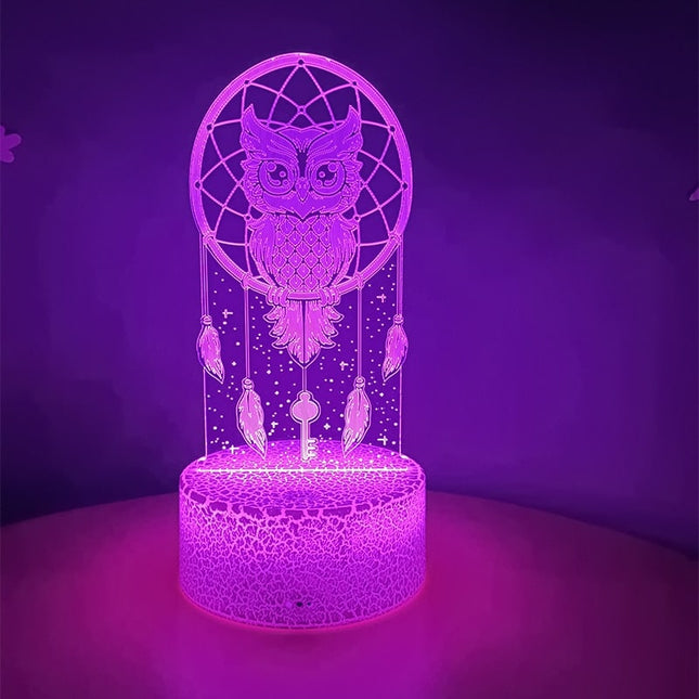 3D nachtlamp uil in dromenvanger