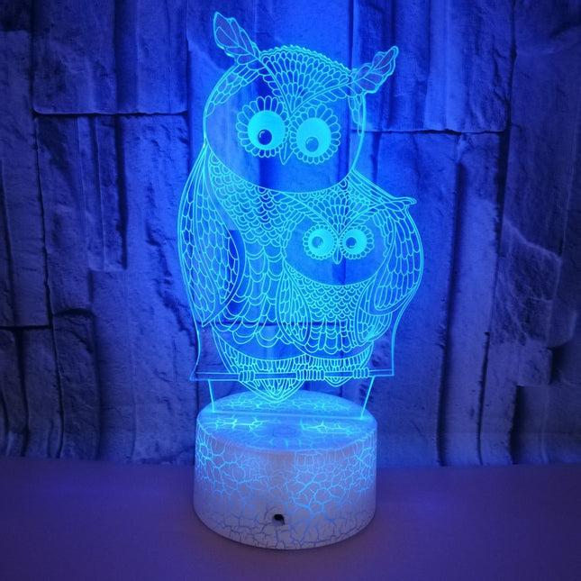 3D decoratief nachtlampje met twee uilen