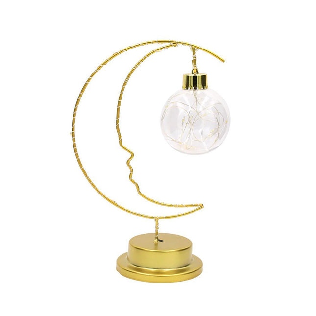 Goudkleurige maan LED lamp als decoratie