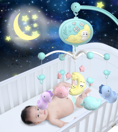 Babymobiel met projector en rustgevende muziek