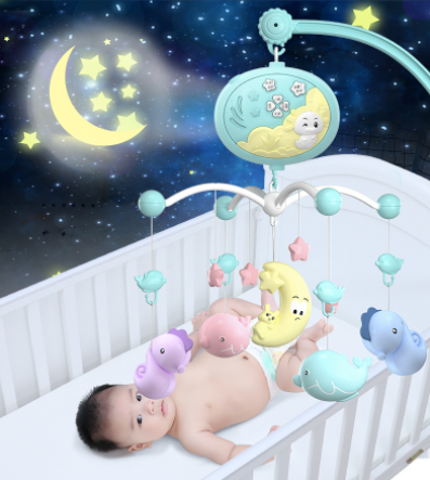 Babymobiel met projector en rustgevende muziek
