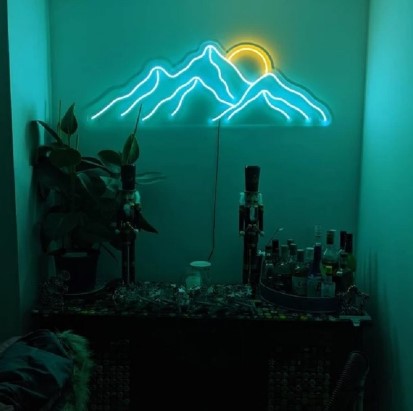 Gekleurd neon berg LED muur licht