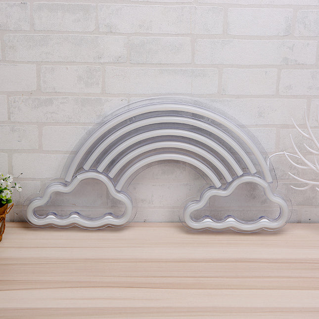 Regenboog neon wandlamp voor kinderkamer