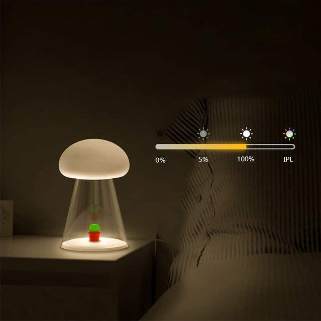 Paddenstoel nachtlamp met touch en muziek